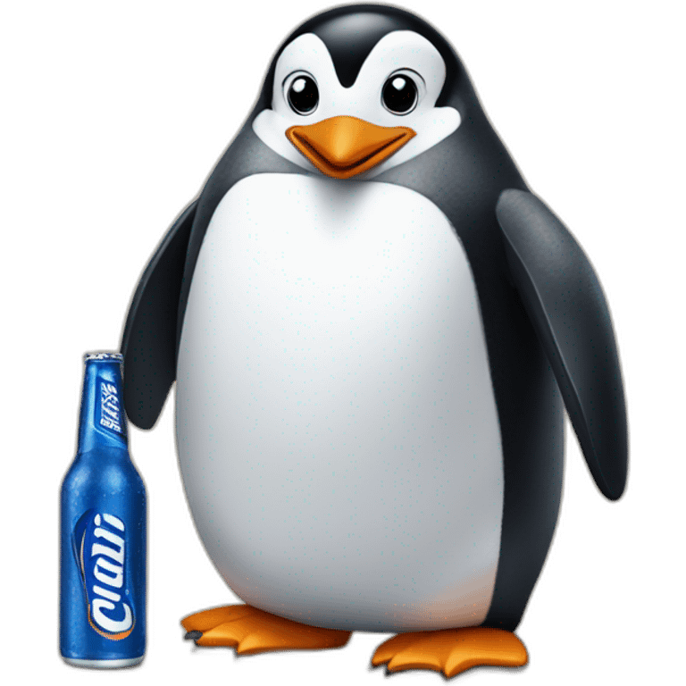 penguin with a bud light emoji