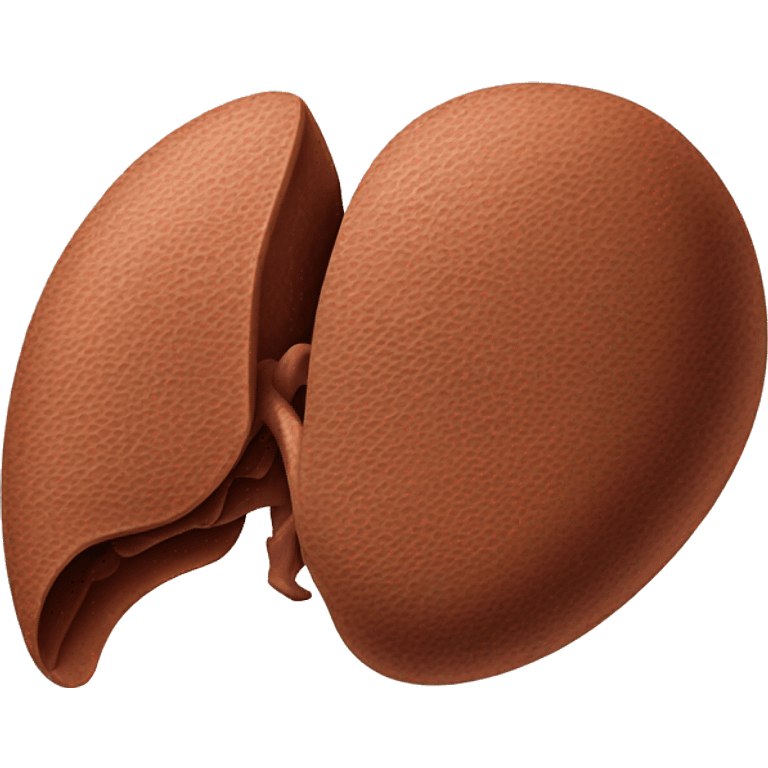 “A detailed illustration of a human liver, showing its shape, texture, and rich brown color, with subtle shading for depth.” emoji