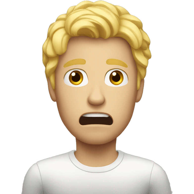 blond man scared emoji