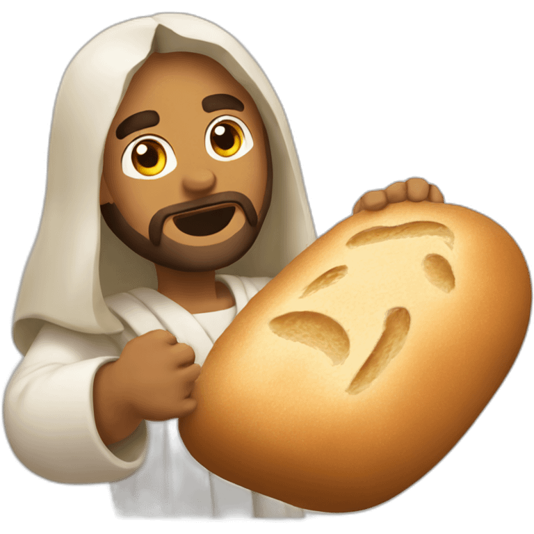 Bread breaking Jesus emoji