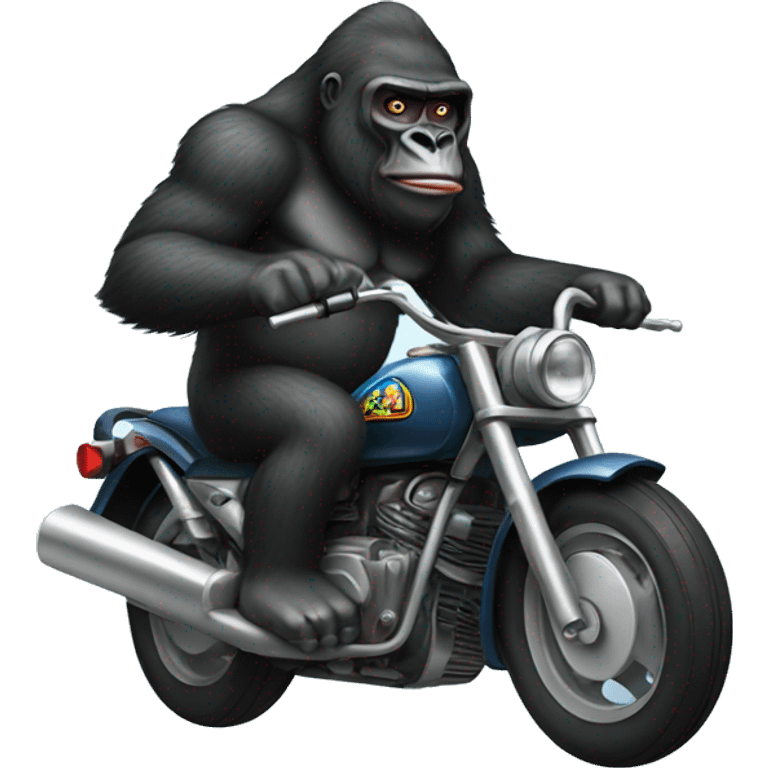 Gorilla riding motorcycle  emoji