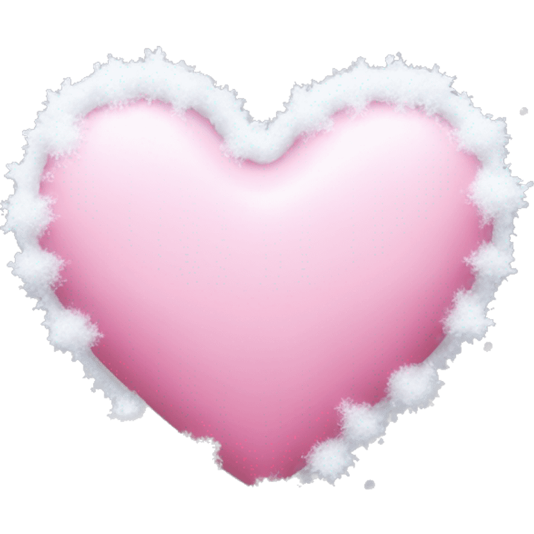 Pink heart with snow emoji