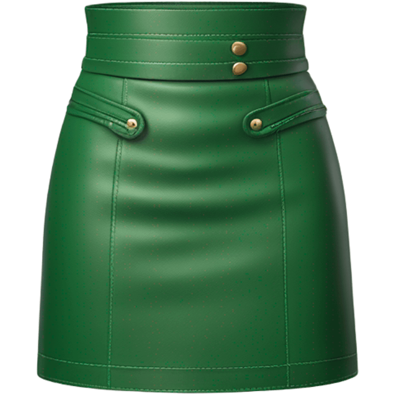 Green leather mini skirt isolated emoji