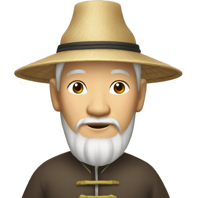 Old Chinese man with traditional Chinese hat emoji