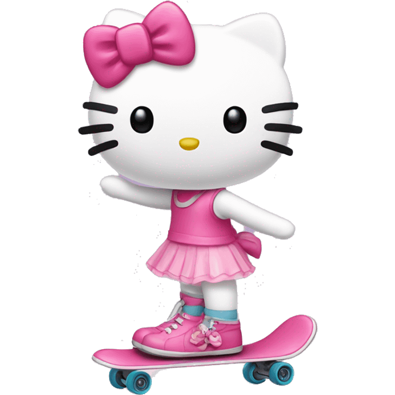 Hello kitty en patineta emoji