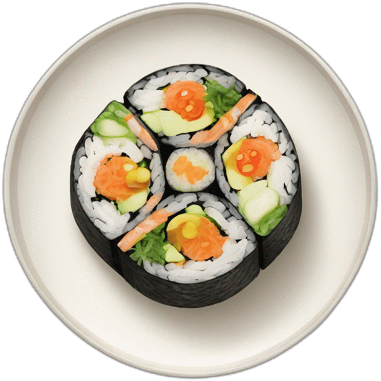 Gimbap in a plate  emoji