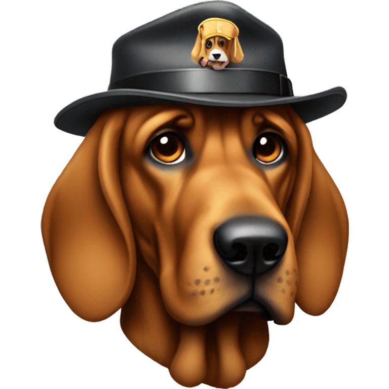 Bloodhound with detective hat emoji