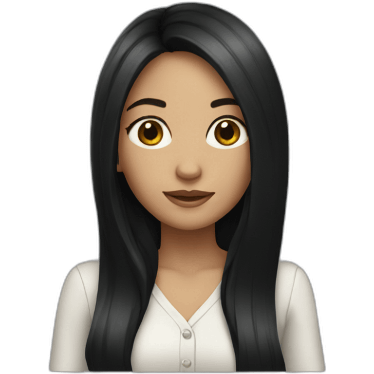 a girl with long black hair emoji