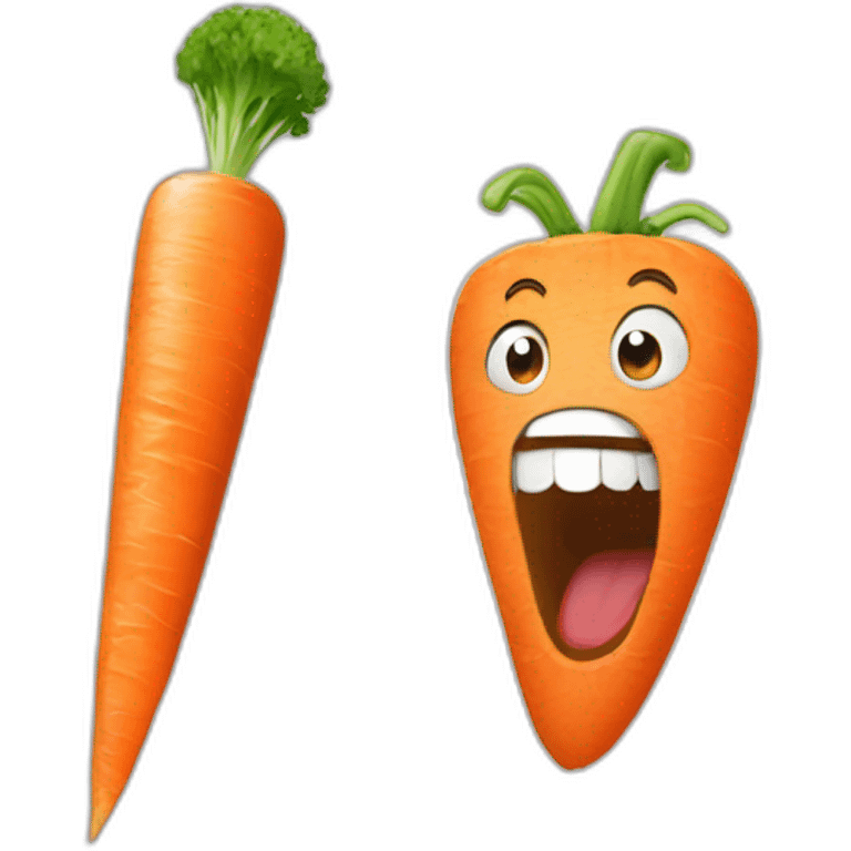 a shouting carrot getting cut emoji