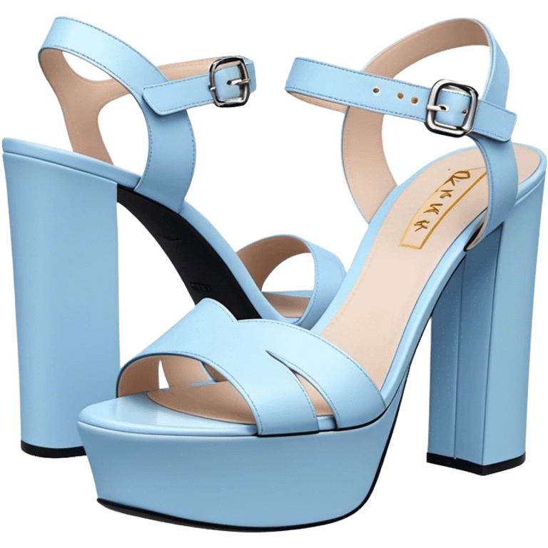 Platform Prada sandals pastel blue emoji