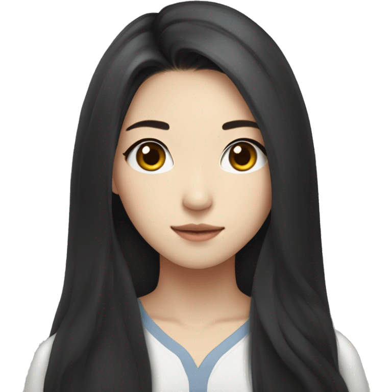 23 year old Korean girl with a black long hair and big ey emoji