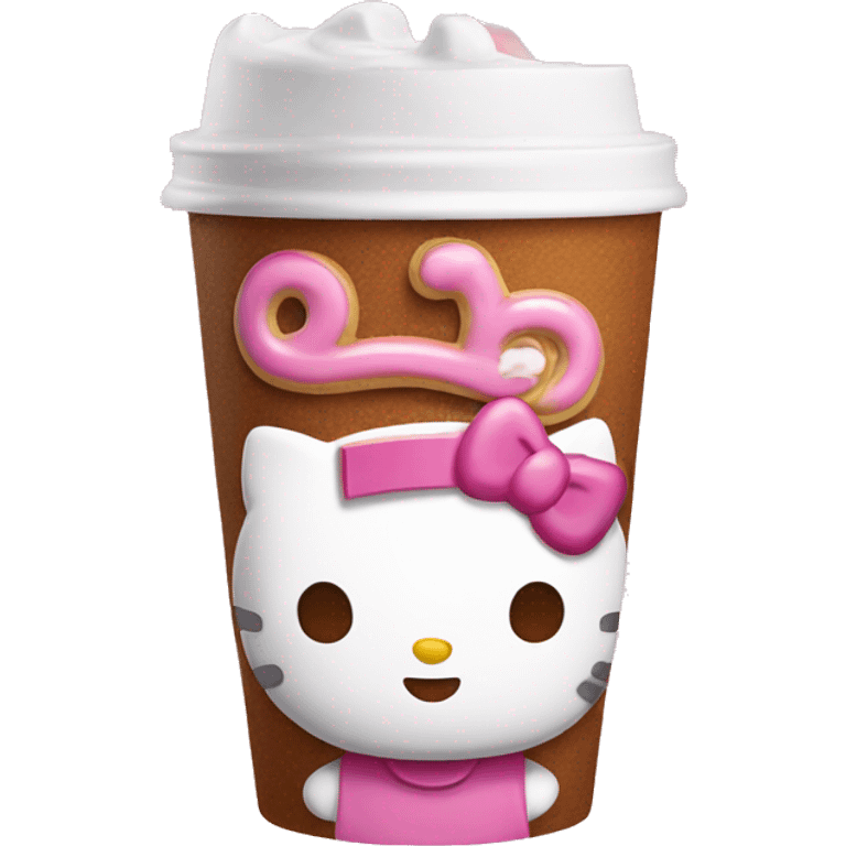 Hello kitty with dunkin cup emoji