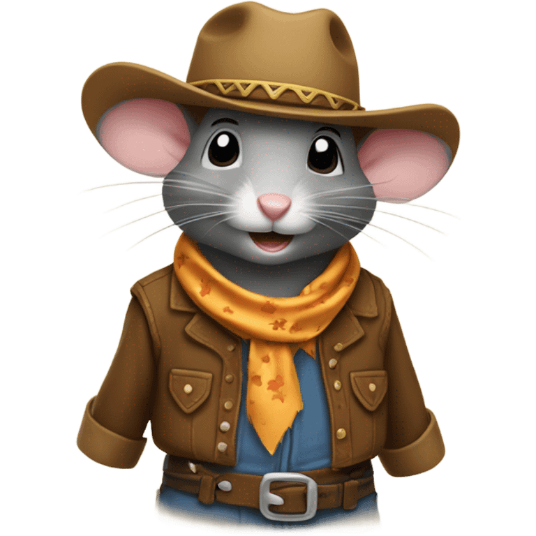 Old mouse wearing cowboy costume  emoji