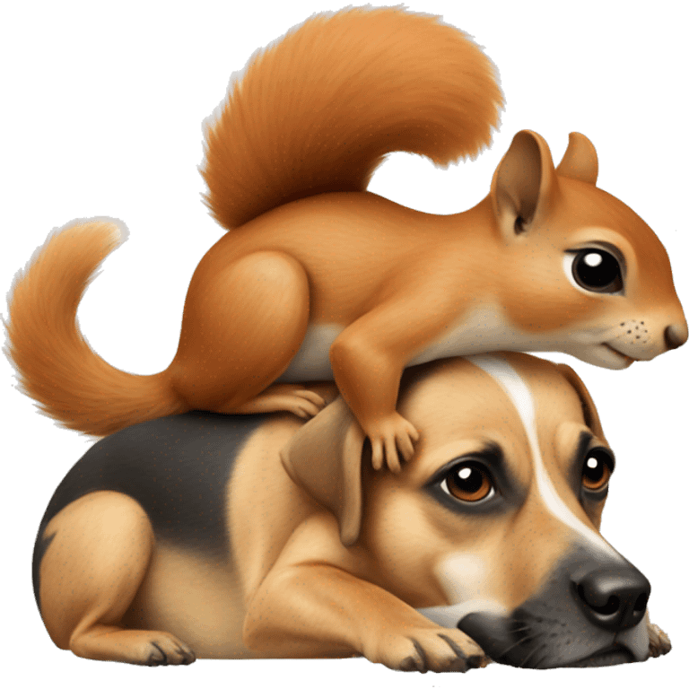 Squirrel on dogs back emoji