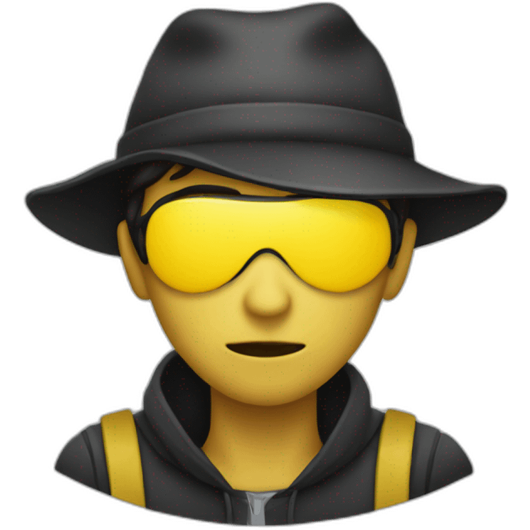 person that looks like a robber with yellow skin emoji