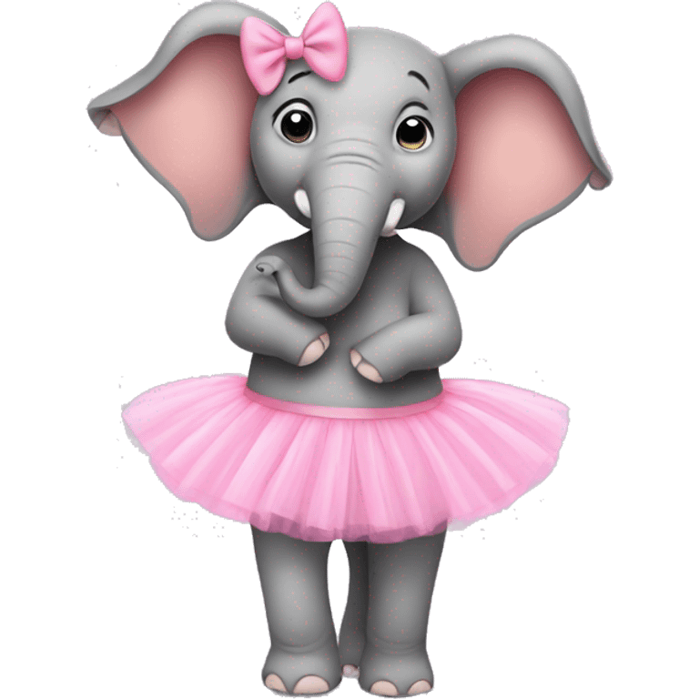 Elephant with a pink tutu emoji