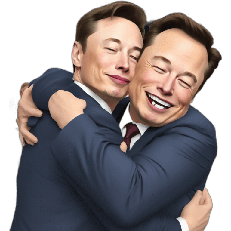 Elon musk hug trump emoji