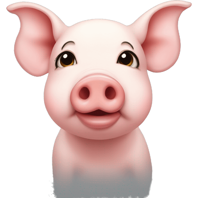 Cute pig with puckered lips for kissing  emoji