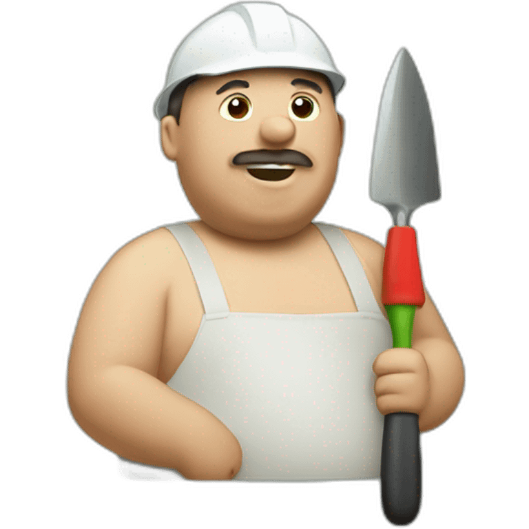 Fat man red green trowel emoji