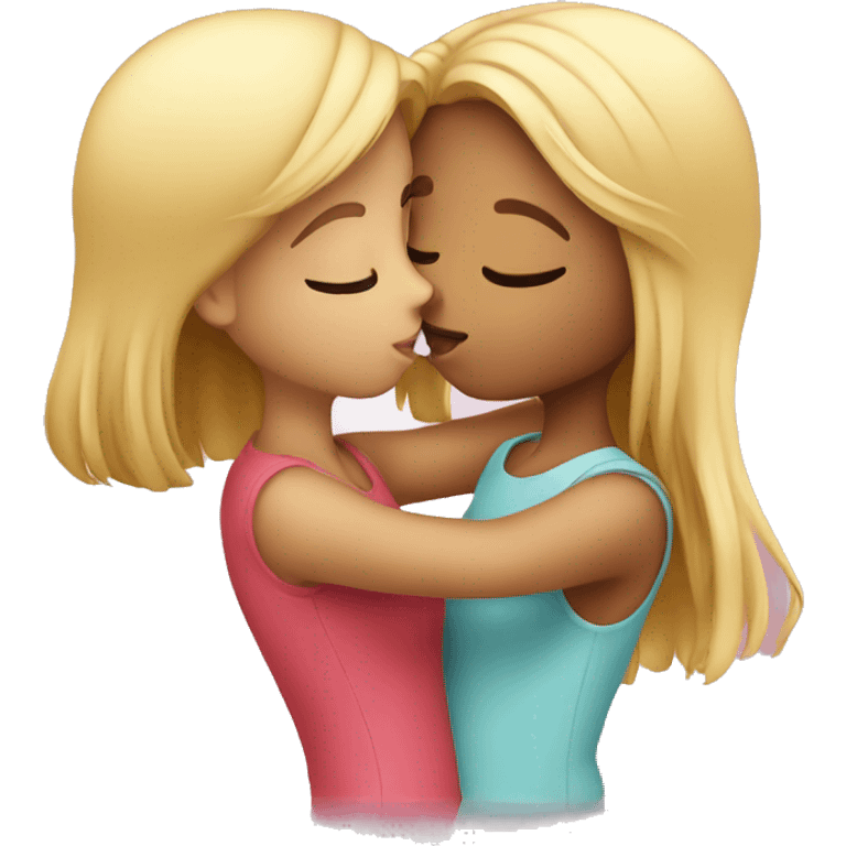 Two girls kissing emoji