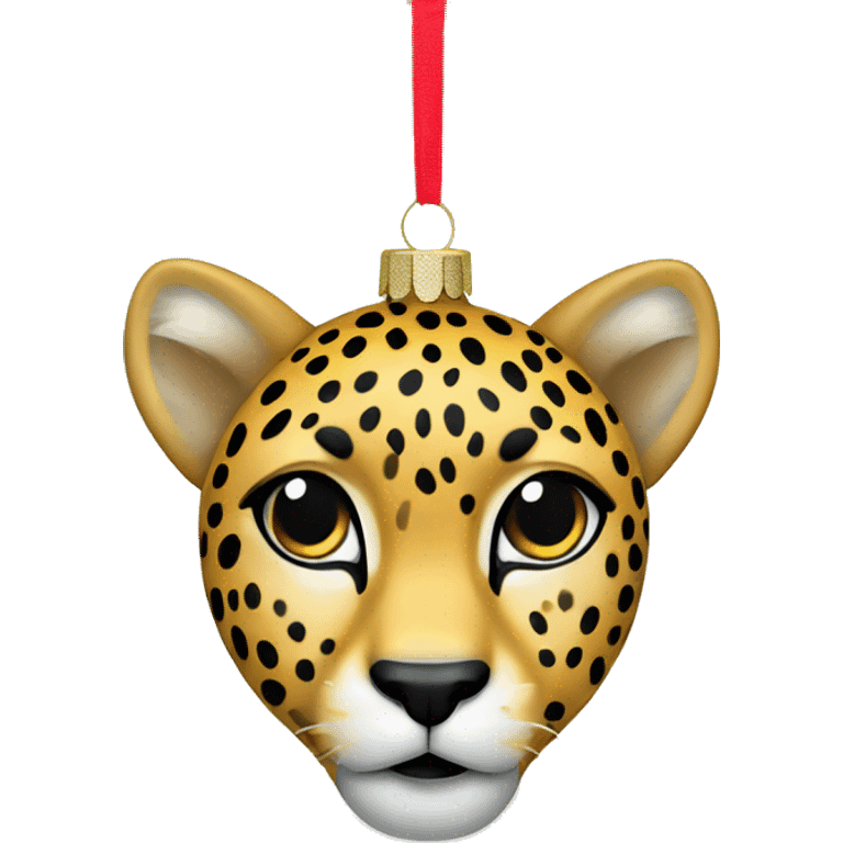 Cheetah print Christmas ornament  emoji