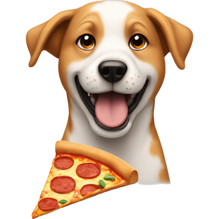 Dog eating pizza emoji