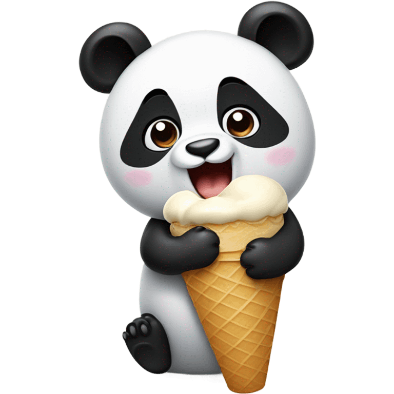 Panda eating ice cream emoji