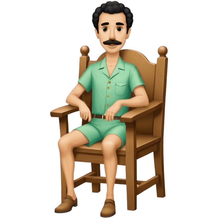 Borat sitting on dining chair emoji