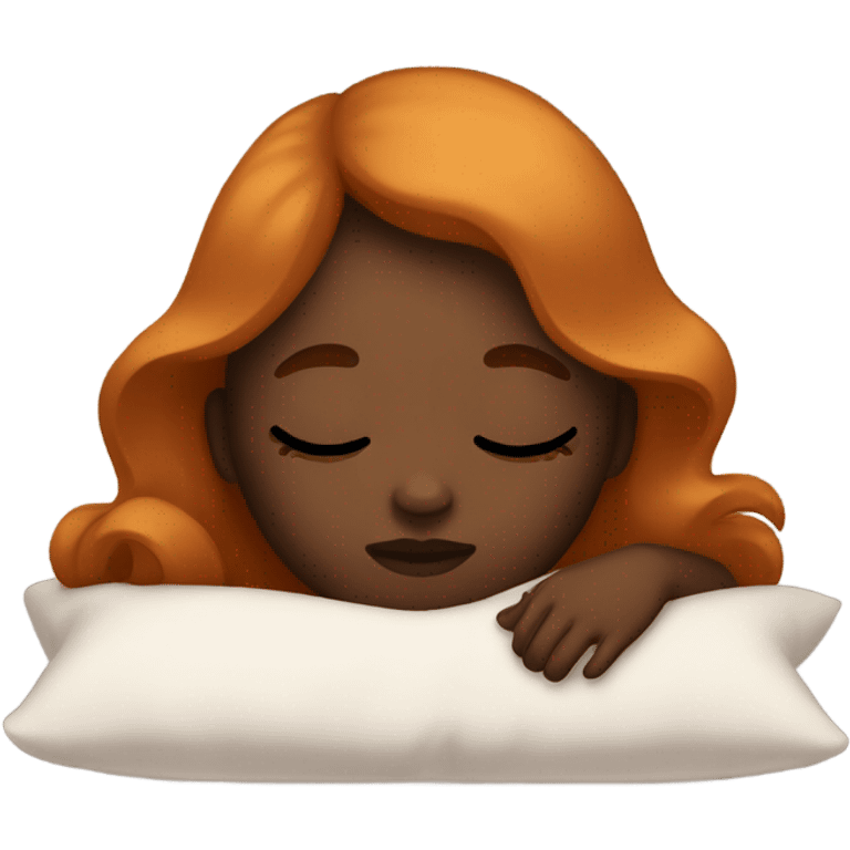 A black ginger girl sleeping emoji