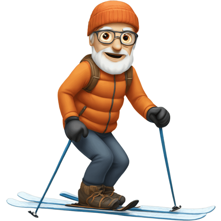 Old man skiing emoji