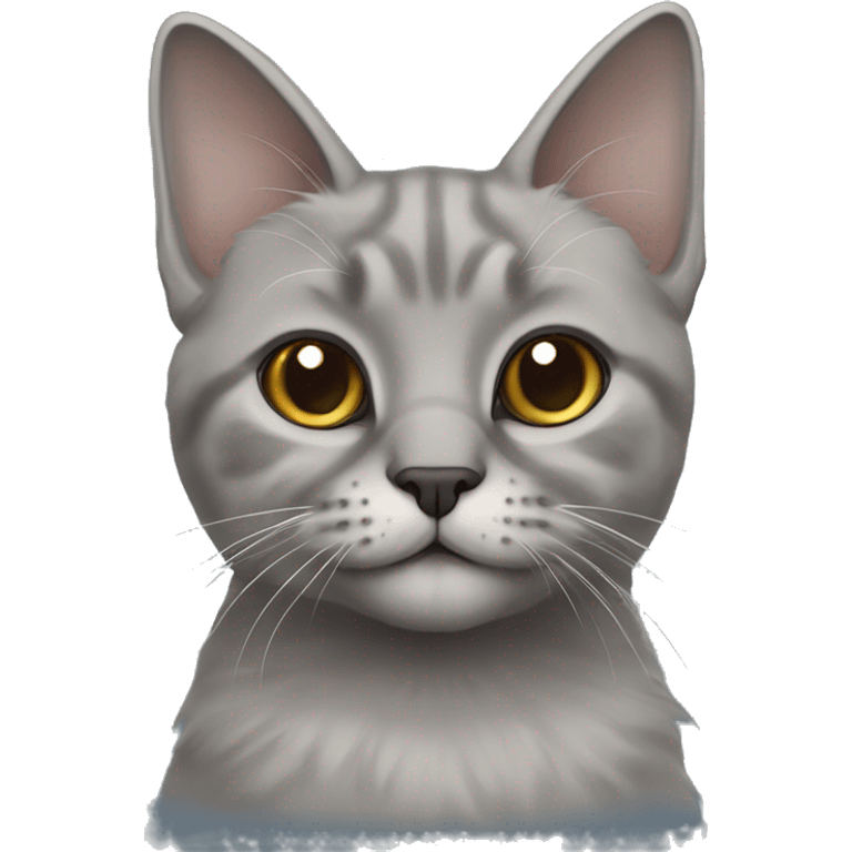 Lop-eared grey Scottish cat  emoji