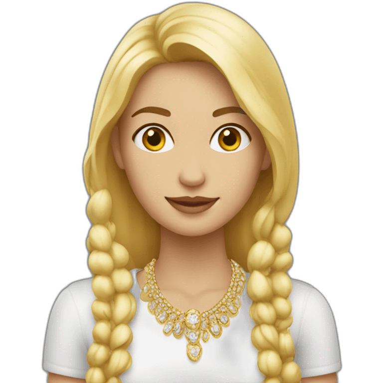 Mujer rubia con joyas de oro emoji