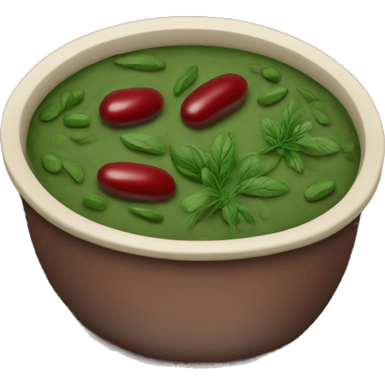 Dark green herb stew with red kidney beans  emoji