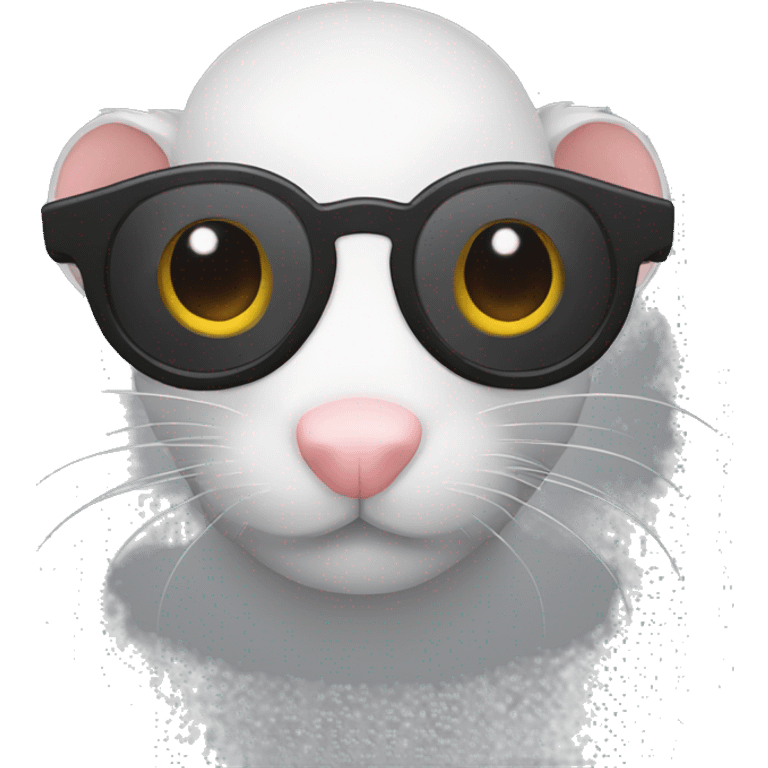 Rato de óculos escuro minimalista emoji