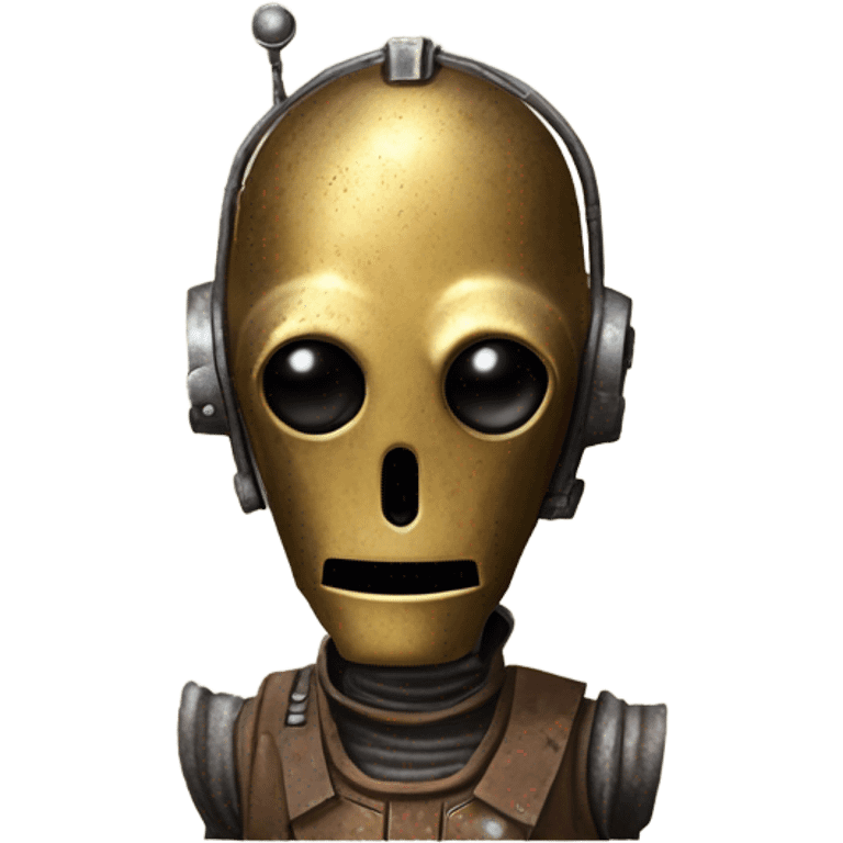 Dusty old west Bounty hunter C-3PO carbonized tarnished from space droid  emoji