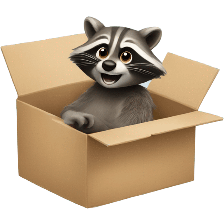 A racoon moving house emoji