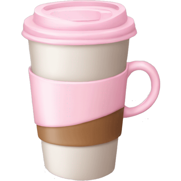 Aesthetic light pink coffee  emoji