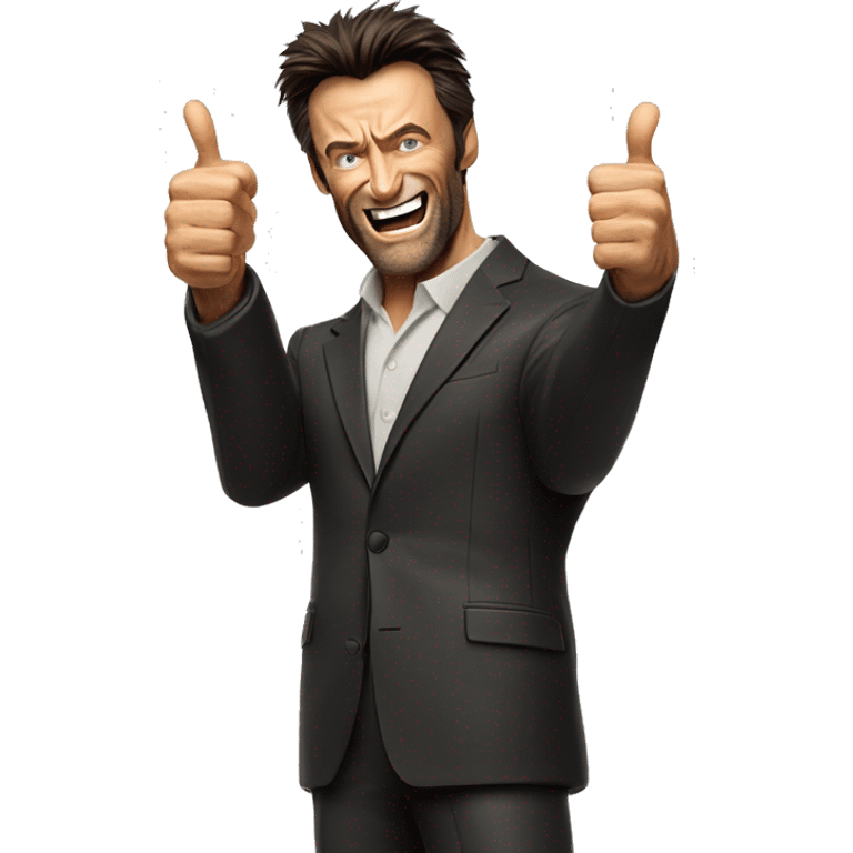 Hugh jackman Wolverine with thumbs up emoji