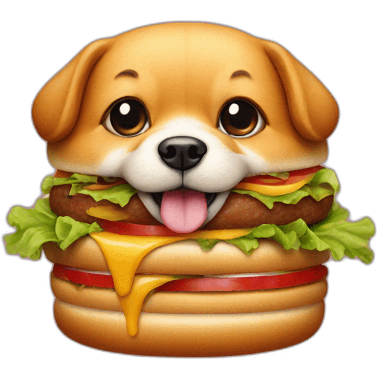 Dog on a burger emoji