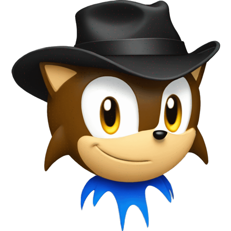 Sonic in a black hat emoji