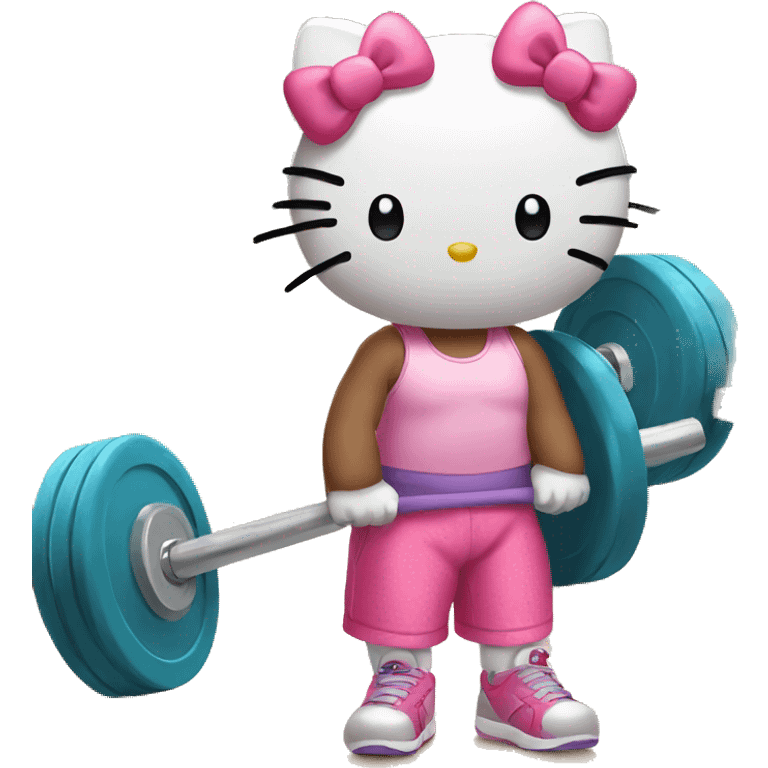 hello kitty in the gym emoji