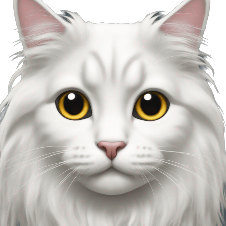 scottish long-haired black and white cat emoji