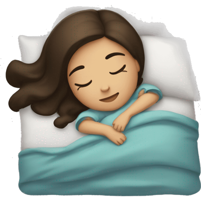 Brunette girl sleeping emoji