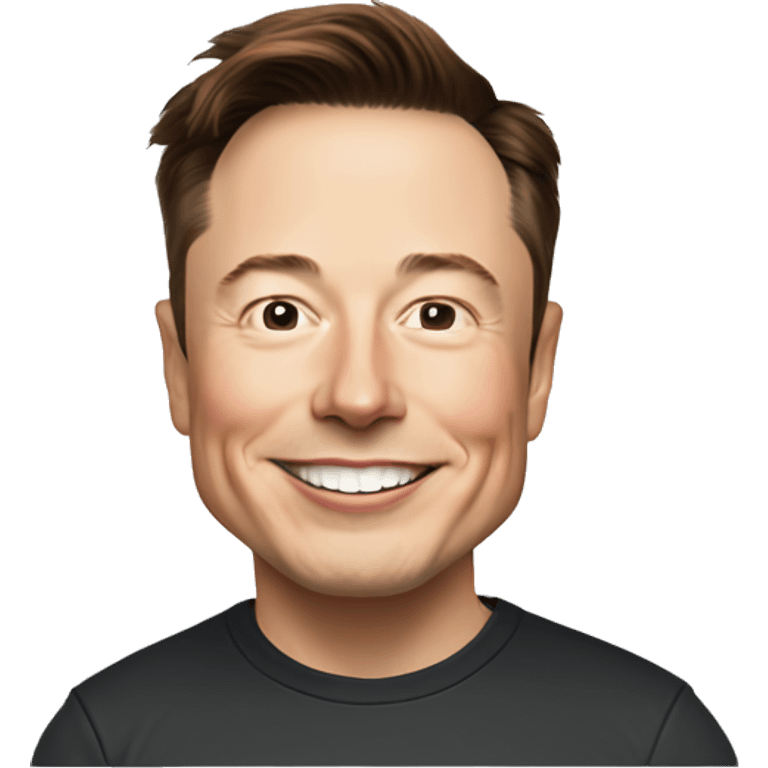 Smiling Elon musk with spaceX shirt emoji