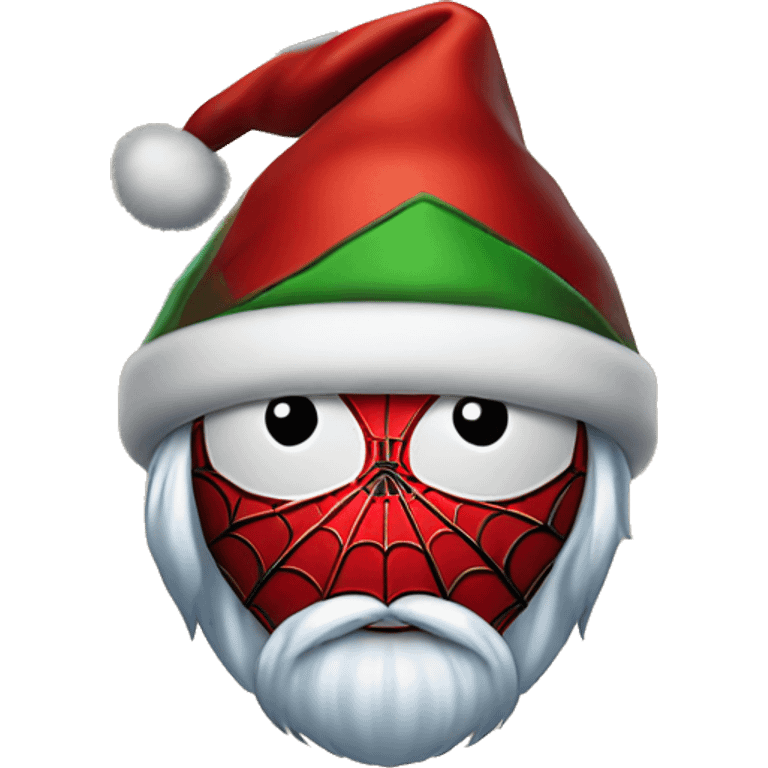  spider-man wears santa claus hat emoji