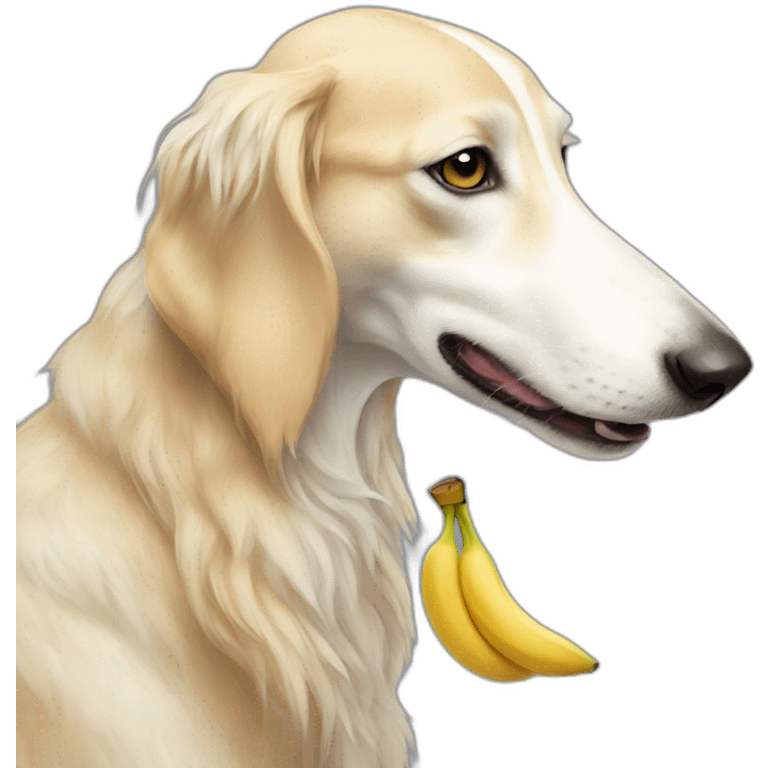 Borzoi eating a banana  emoji