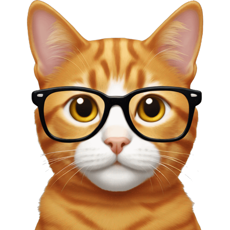 orange tabby cat with big glasses emoji