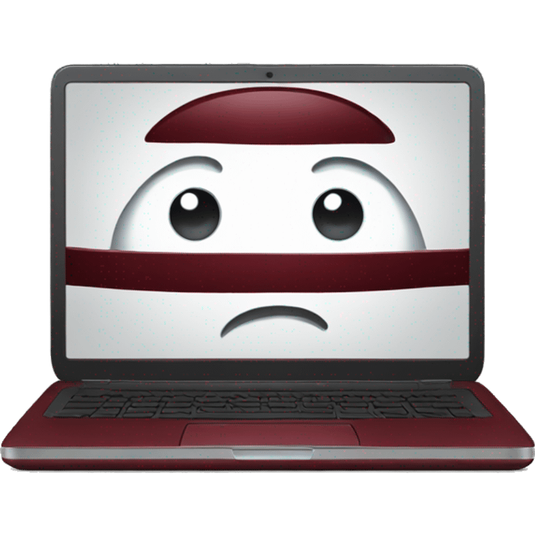 Dark red laptop emoji