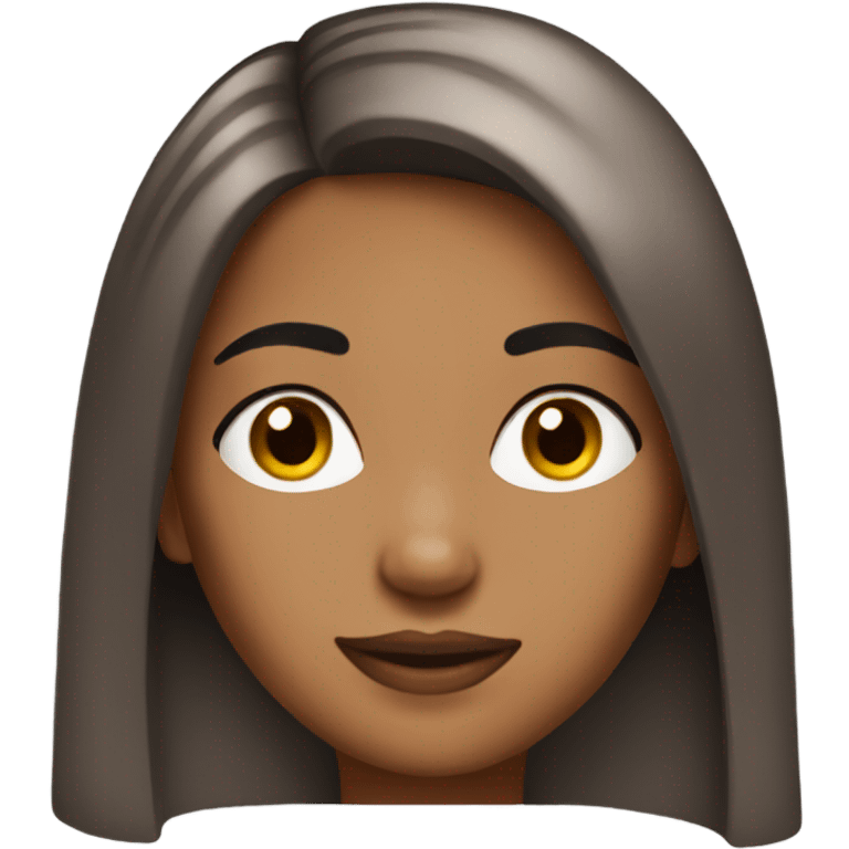 Brown-skinned female straight hair portrait close-up emoji