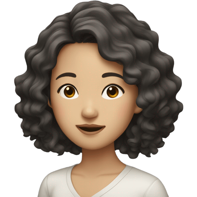 asian girl with loose curls emoji